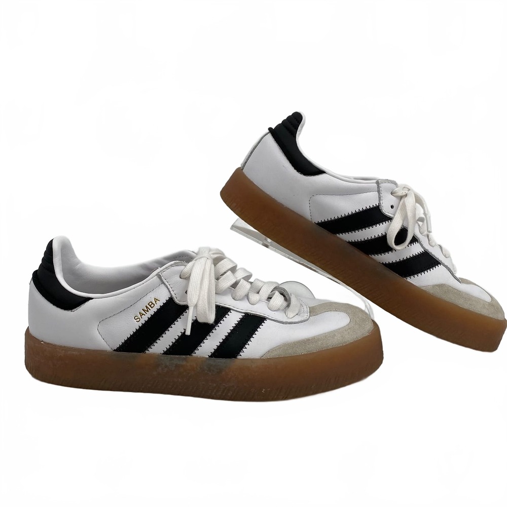 Adidas White Black Platform Samba Sneakers | Women’s Size 8